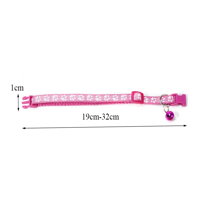 Pet Cat Bell Collar Dog Print Cat Collar Multiple Colors Optional Necklace Ring Cat Rope Collar Pet Supplies