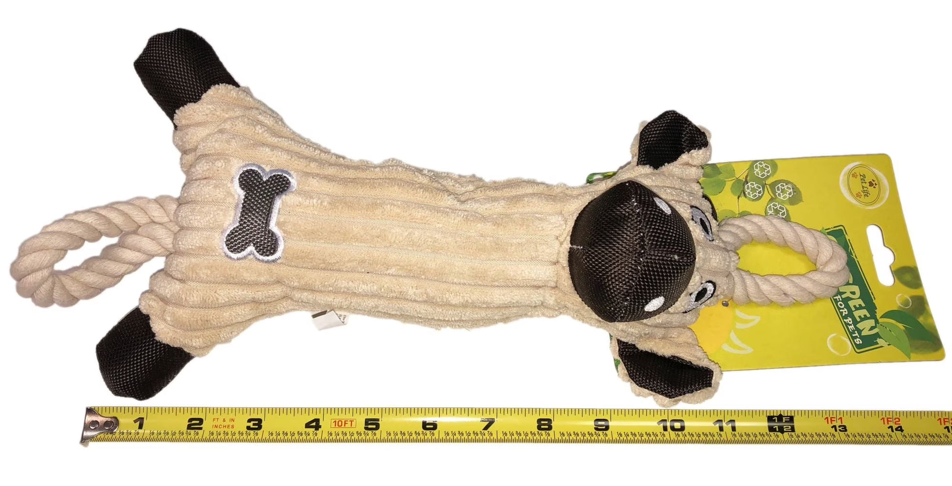 ® 'Plush Cow' Natural Jute Rope and Squeak Tugging Plush Dog Toy