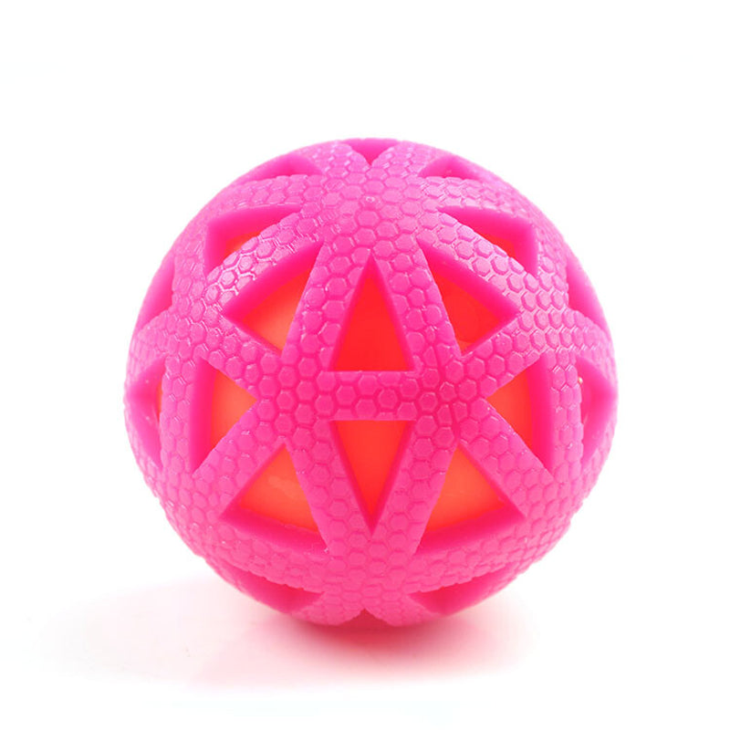 3 Pack Squeezz Ball Rubber Squeaker Erratic Bounce Squeaky Ball Dog Fetch Toy